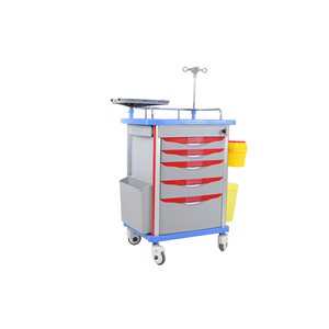 Troli Gawat Darurat Rumah Sakit MT, Troli Medis, Troli Obat, Papan CPR, 5 Laci - Product Image 6