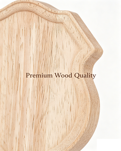 Plaque en bois 4,7x5,9x0,7 pouces en forme de bouclier, décorations en bois, plaques naturelles pour projets de bricolage ou décoration intérieure - Product Image 5
