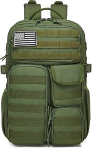 <span class=keywords><strong>Sac</strong></span> à <span class=keywords><strong>dos</strong></span> tactique Spoir - Denim <span class=keywords><strong>militaire</strong></span> imperméable avec fermeture à glissière, plusieurs poches, équipement tactique pour l'extérieur (vert <span class=keywords><strong>25L</strong></span>) - Product Image 3