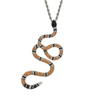 Collier pendentif grande serpent multicolore en CZ, bijoux hip-hop en gros