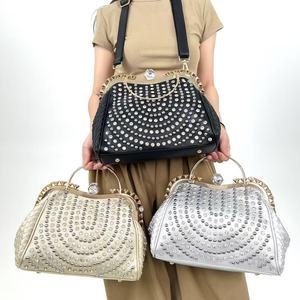 Sac fourre-tout de luxe pour femme, sac à main de soirée élégant pour mariage, pochette à strass, sac à bandoulière pour femme - Product Image 4