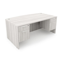 Mobilier de bureau Bureau en bois en forme de L avec rangement, Bureau à plateforme marine 4 tiroirs