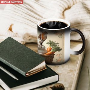 Mug créatif à révélation de chaleur, 11 oz, en céramique noire givrée, pour usage quotidien - Product Image 3