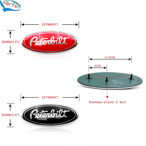Pegatina con logotipo personalizado, placa ovalada negra y plateada para <span class=keywords><strong>F150</strong></span> F250 Ranger Peterbilt, capó de coche, parrilla delantera, emblema de insignia para maletero - Product Image 4