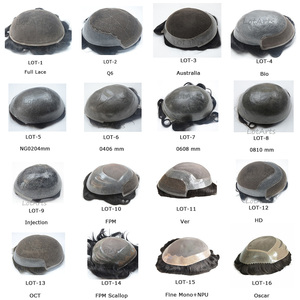 Parrucchino da <span class=keywords><strong>Uomo</strong></span> in <span class=keywords><strong>Capelli</strong></span> Umani Indiani Remy con Base in Pizzo e Bordo in PU - Colore Nero, Densità 130% - Product Image 6