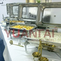 Autres réchauds de buffet pour hôtels et restaurants, chauffe-plats en acier inoxydable et verre, ensemble de chauffe-plats pour buffet