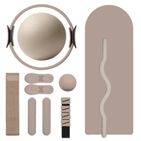 Ensemble de yoga en gros à faible MOQ, anneau de Pilates esthétique taupe, ballon d'exercice, bandes lestées, équipement de gym à domicile