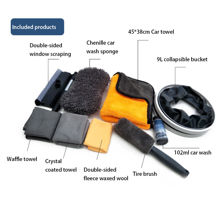 Набор для ухода за автомобилем воском полотенце из микрофибры Вафельное полотенце набор из 10 шт. кисть для шин полотенце складное ведро Складное ведро