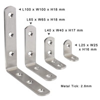 Équerres d'angle en métal en forme de L, support d'angle à 90 degrés en acier inoxydable pour meubles, armoires et joints en bois
