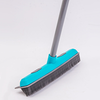 Balai raclette pour sol 2 en 1 brosse en caoutchouc robuste avec manche long pour carrelage de salle de bain