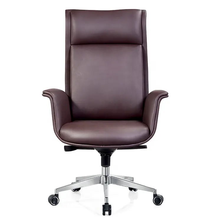 Ergonomic कुंडा बॉस कार्यालय कुर्सी ऊंचाई समायोज्य चमड़े के कार्यालय की कुर्सी कार्यकारी
