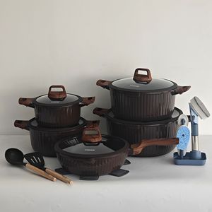 Juego de Utensilios de Cocina de Aluminio de 21 Piezas, Cacerola Antiadherente de Granito, Sartén Profunda, <span class=keywords><strong>Precio</strong></span> Directo de Fábrica en China, Utensilios de Cocina para el Hogar - Product Image 2