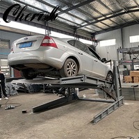 Ascenseur hydraulique vertical de stationnement de voiture de double niveau de stockage de basculement de poteau du garage 2 de maison de plafond bas