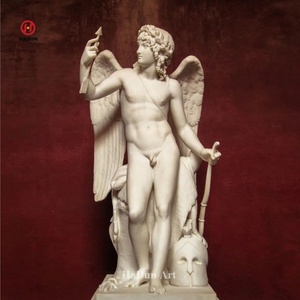 Scultura greca in marmo a grandezza naturale con pietra naturale Canymede Zeus aquila a grandezza naturale su misura - Product Image 3