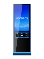 Kiosque libre-service autonome LICON WLL-Z69 43 pouces pour la vente de billets de cinéma et les systèmes de point de vente (PDV) de restaurant avec lecteur de codes-barres et imprimante