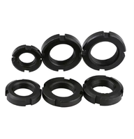 Écrou de blocage rond en acier au carbone noir M12 14-120, écrou fendu pour fixation sécurisée, écrous de blocage GB812