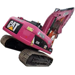 Excavatrice hydraulique moyenne Caterpillar 320D rose, poids 20t, engin de construction, moteur électrique robuste - Product Image 1