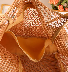 批发定制流浪汉女士可折叠肩包休闲沙滩网布手提袋沙滩野餐度假 - Product Image 4