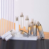 Bouteilles en plastique acrylique dorées vides de luxe 30/50g 30/50/100/130ML pour sérum pour la peau, crème pour le visage, crème pour les yeux, emballage cosmétique