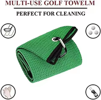 Serviette de golf industrielle aimantée à motif gaufré Serviette carrée tissée brodée en tissu microfibre avec clip magnétique imprimé