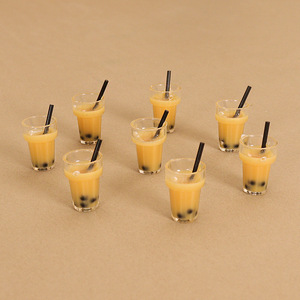 KI huiyuan Simulation <span class=keywords><strong>Mini</strong></span> Miniature jouet alimentaire bulle lait thé fait à la main bricolage cheveux accessoire réfrigérateur aimant décoratif cra - Product Image 3