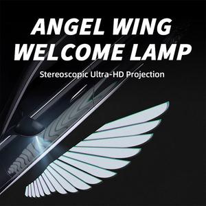 2 pièces blanc aile d'ange Projection dynamique Laser bienvenue décoration lumière LED porte éclairage accessoires voiture lumière de voiture accessoires - Product Image 3