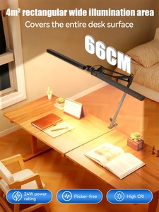 Canmeijia 002 có thể gập lại cánh tay cơ khí đèn 38cm đen 24V Ba màu mờ công việc học tập có thể sạc lại Đèn bàn/Đèn bàn - Product Image 3