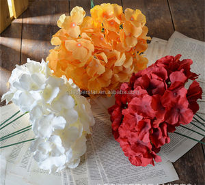 C-223 Accessoires de photographie de mariage en intérieur, vente en gros d'usine, fleurs artificielles en soie couleur champagne, bouquet d'hortensias artificiels à 5 têtes - Product Image 2