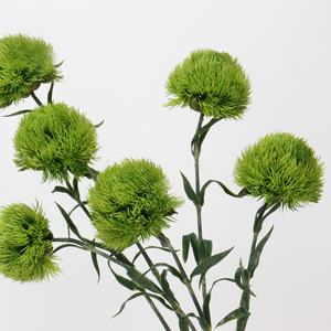 Clavel verde flor artificial goma suave Bola <span class=keywords><strong>de</strong></span> cebolla sensación hidratante Bola <span class=keywords><strong>de</strong></span> <span class=keywords><strong>Pelo</strong></span> planta paisaje decoración flor - Product Image 4