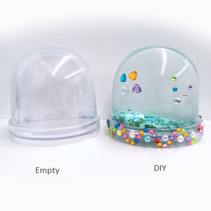 Jouet globe à neige DIY avec image scintillante 9*9*8.5, insert photo vide, en plastique PS, motif diamant coloré préféré des enfants - Product Image 1