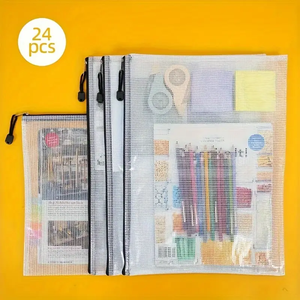 กระเป๋าใส่อุปกรณ์อาบน้ำ/เครื่องสำอางแบบพกพา ขนาด B5 A3 A5 A6 สำหรับเดินทาง  กระเป๋าเก็บของจุกจิก กันน้ำ ทำจาก PVC ตาข่าย - Product Image 3