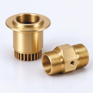 Componentes de latón de alta precisión para lámparas CNC, carcasa de latón para luces, disipador de calor y conector roscado, componentes de iluminación de latón personalizados - Product Image 1