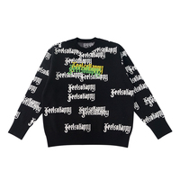 Individuelles Logo Vorne OEM/ODM Herren Winter Knitterfreier 100% Baumwolle Jacquard-Muster Rundhals-Pullover