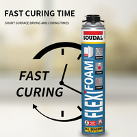 Agent moussant polyuréthane SOUDAL 750 ml, mousse à séchage rapide, adhésif pour panneaux muraux, ardoise, classe B2, ignifuge, super élastique
