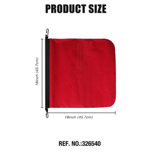 FMCSA 393.87 Approved 18 X 18 Inch Red Soild Cotton Safety Flag With <b>Bungee</b> Cord - Product Image 2