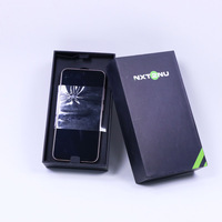Boîte d'emballage en carton noir vide pour smartphone remis à neuf, téléphone portable universel, personnalisable, noir mat