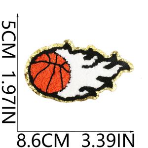 Parche de Chenilla Bordado Termoadhesivo con Borde Dorado para Deportes: Voleibol, Baloncesto, Fútbol, Rugby, Amor al Deporte, Venta al por Mayor - Product Image 6