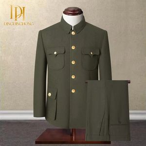 Veste Mao pour hommes, tunique traditionnelle chinoise, hauts pour le Nouvel An, le Festival du Printemps, Zhong Shan, plusieurs poches, manteau, cadeaux pour papa - Product Image 1
