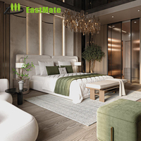 Meubles de chambre d'hôtel, fabrication OEM, lit king size en bois massif sur mesure, armoire, bureau, table de chevet, rangement, style moderne, appartement 3-5