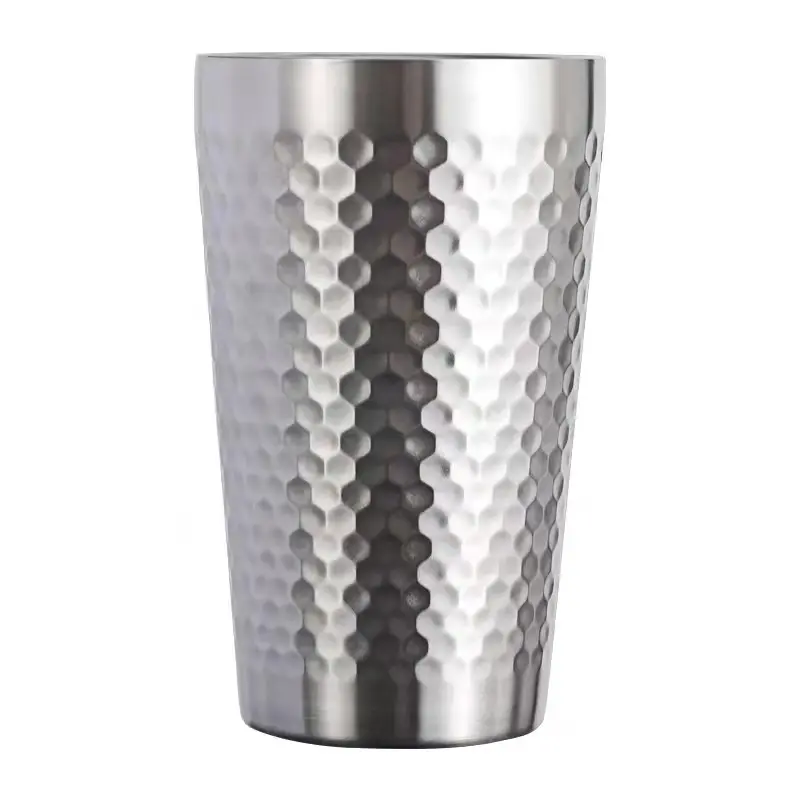 High quality (11oz) double-wall insulated stainless steel coffee drinking cup.