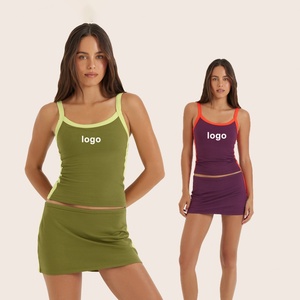 Soutien-gorge de sport et haut de yoga pour femme, nouvelle couleur contrastée, respirant, dos évidé, fermeture élastique à la taille pour la course et le fitness - Product Image 4