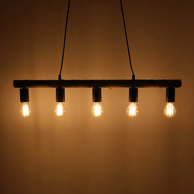Retro Hanging Lighting Minimalist Bedroom Homestay B&B Style Rope Handmade Pendant Lamp For Sale