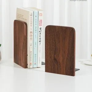 अध्ययन टेबल सजावट के लिए समसामयिक डिजाइन बुक होल्डर लोहे और लकड़ी का बुकेंड, काले पाउडर लेपित आदर्श आकार की घरेलू सजावट