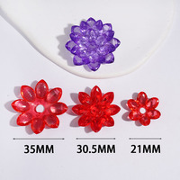 Perles entretoises en acrylique transparentes à trois couches en forme de lotus, multicolores, pré-percées, en vrac, pour la création de stylos à perles, de bijoux et d'articles artisanaux faits main