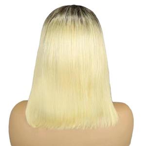 Peluca de Cabello Humano Virgen con Cutícula Alineada, Doble Trama, Estilo Bob Liso, con Cierre Kim, 100% Cabello Humano, Frente de Encaje Transparente, para Mujeres Negras - Product Image 6