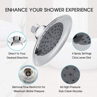 Robinet de salle de bain chromé pour hôtel, avec pommeau de douche pluie, accessoire pour une expérience de bain de luxe, haute pression et économie d'eau