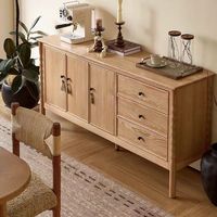 Buffet en bois de chêne massif de style américain, design contemporain, grande capacité, garantie de 3 ans, hôtel boutique, restaurant, salle à manger