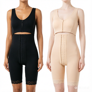 Pantalones Moldeadores de Talla Grande con Efecto Reductor, Color Negro y Tono <span class=keywords><strong>Piel</strong></span>, Material Nylon Spandex, Control de Abdomen, Cierre Frontal - Product Image 6