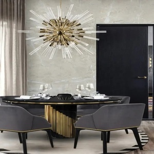 Suspension <span class=keywords><strong>satellite</strong></span> en tube de verre de luxe personnalisée grand lustre doré éclairage pour villa salon chambre maison - Product Image 4