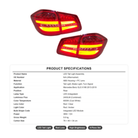 Lampu Belakang LED Terang dengan Lampu Rem dan Sein untuk Mercedes X166 GL 2013-2015 Upgrade ke GLS 2016-2019